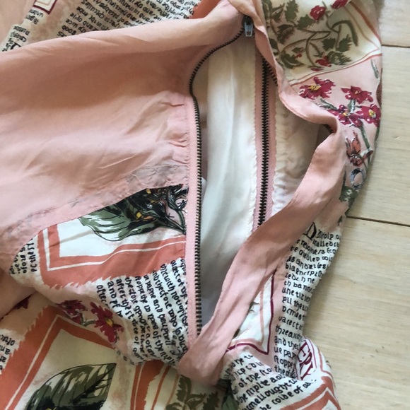 Pink floral print silk jacket with removable sleeves, S, vintage - Picture 9 of 15